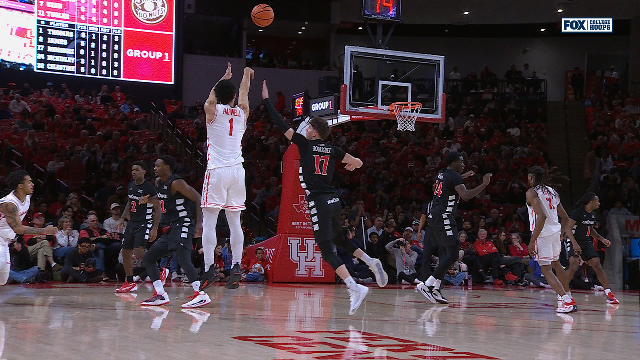 Houston's Isiah Harwell splashes 3-pointer to extend lead over Cincinnati 