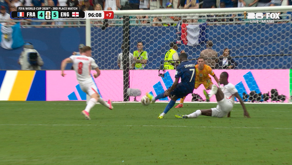 France's Ousmane Dembélé scores goal to trim deficit against England | 2026 FIFA World Cup™