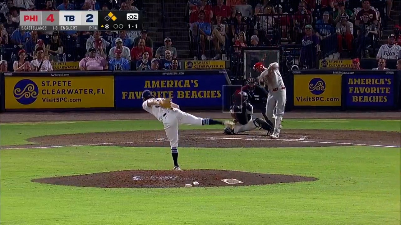 Nick Castellanos crushes a three-run home run, extending the Phillies' lead over Rays