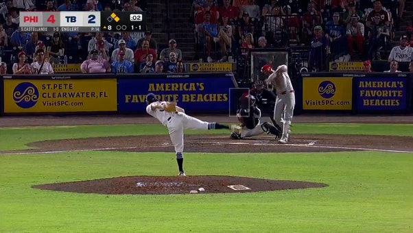 Nick Castellanos crushes a three-run home run, extending the Phillies' lead over Rays