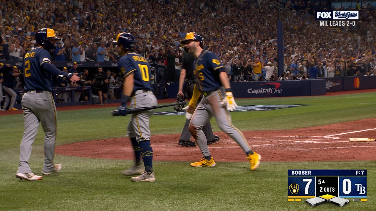 BREWERS BATS HEAT UP! Milwaukee has EIGHT-RUN Inning for 10-0 Lead vs Rays in Game 3 of World Series