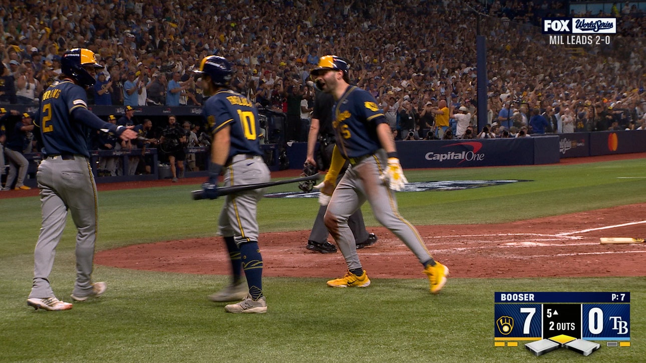 BREWERS BATS HEAT UP! Milwaukee has EIGHT-RUN Inning for 10-0 Lead vs Rays in Game 3 of World Series