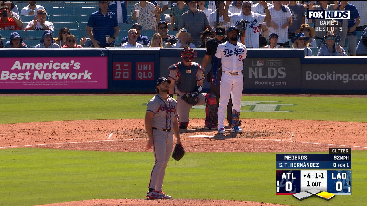 Teoscar Hernández crushes two-run home run, giving Dodgers lead over Braves