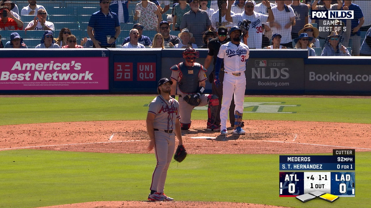 Teoscar Hernández crushes two-run home run, giving Dodgers lead over Braves