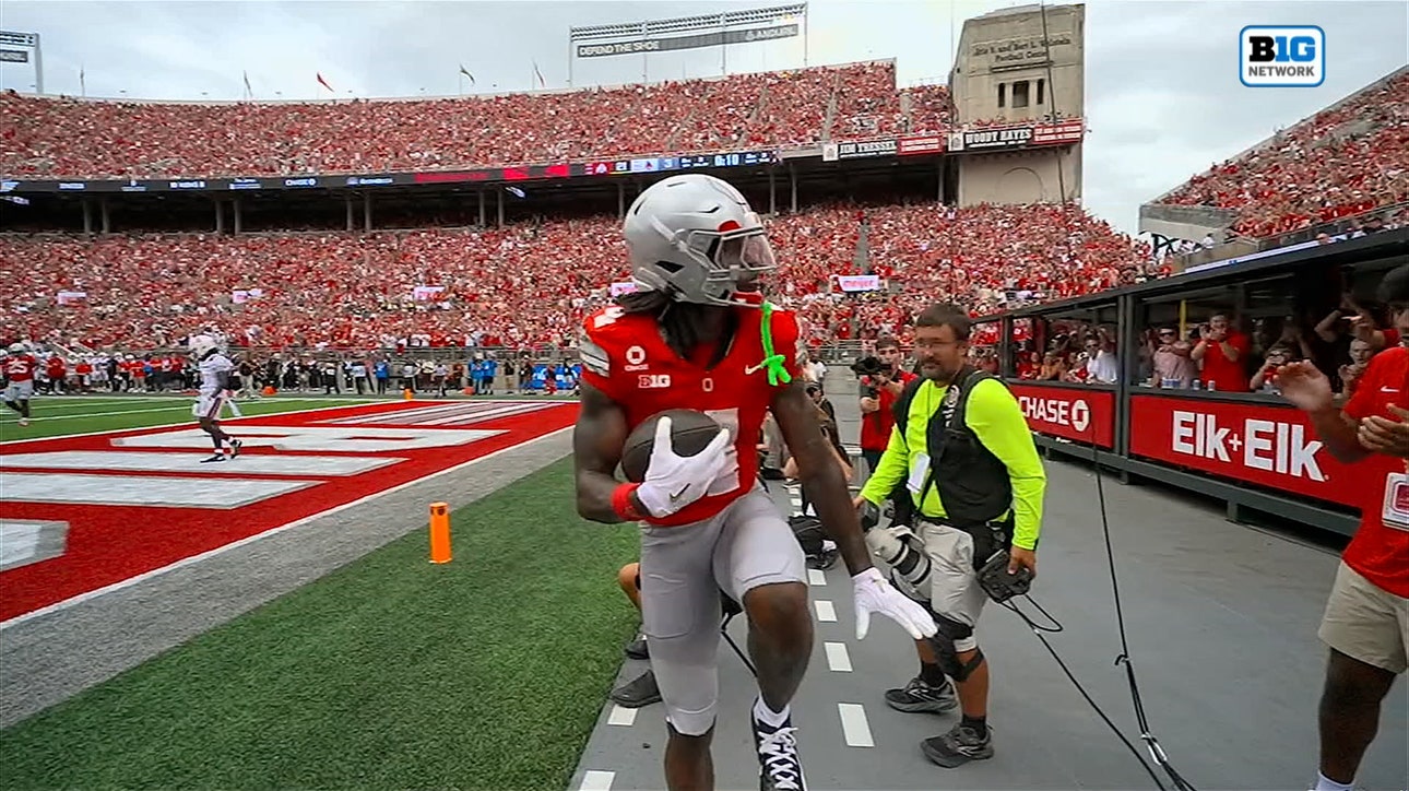 Julian Sayin connects with Jeremiah Smith for second TD of game, extending Ohio State's lead vs Ball State