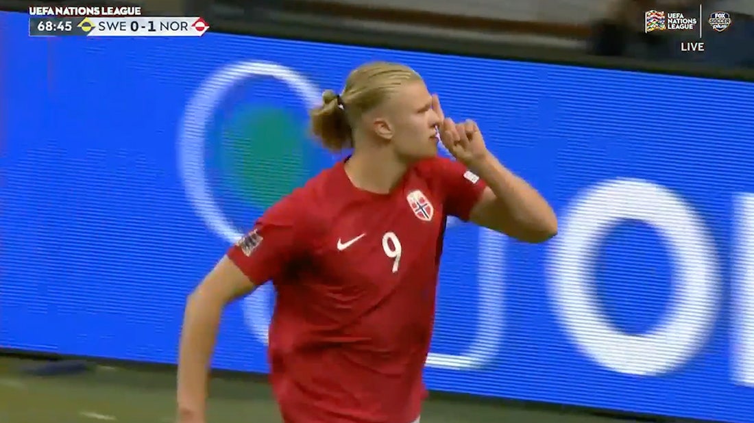 Erling Haaland finds the back of the net again in the 69th minute to give Norway the 2-0 lead
