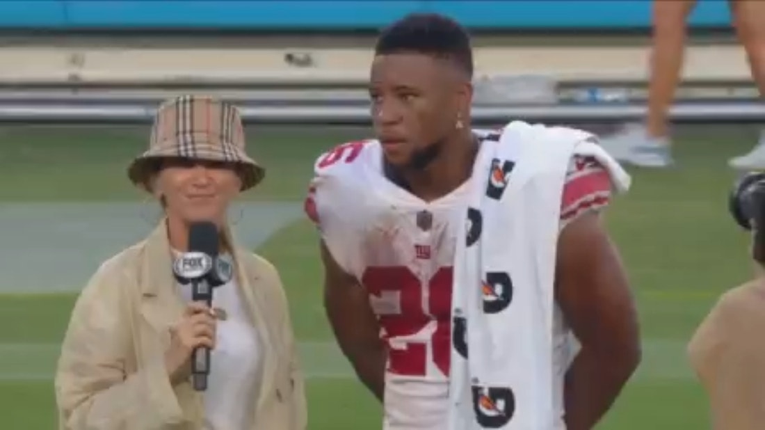 'This team got a lot of guts' - Saquon Barkley talks about how the Giants kept their cool in the 21-20 comeback victory
