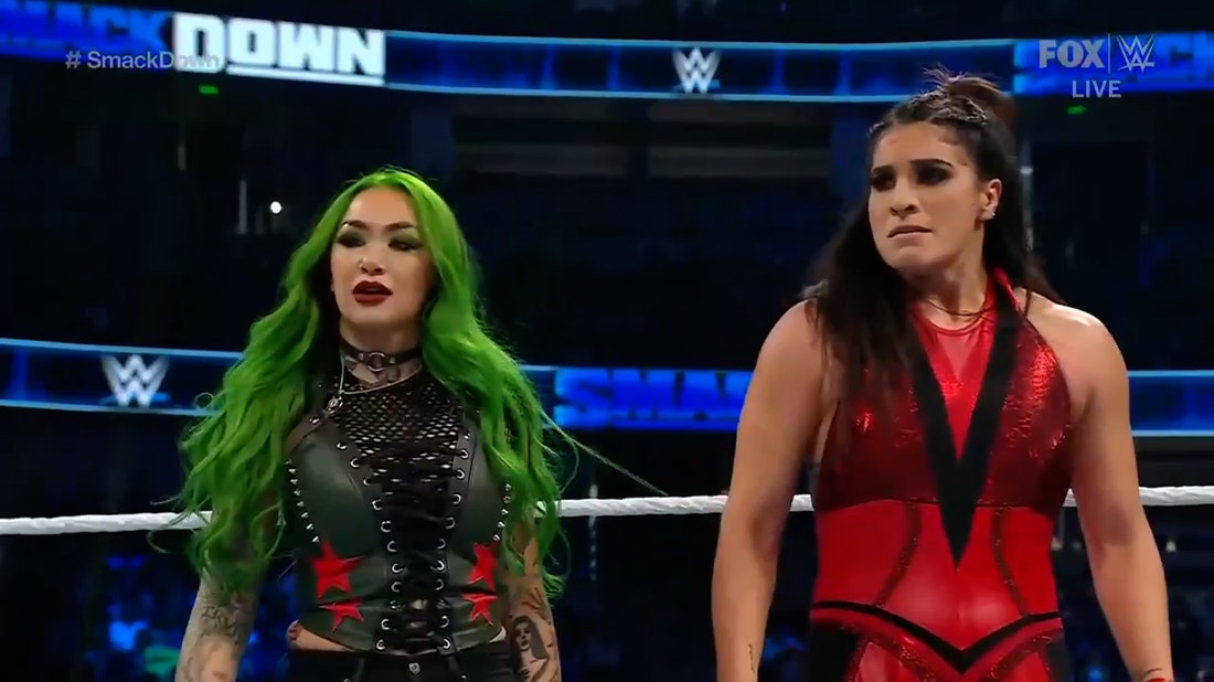 Raquel Rodriguez helped by Shotzi after facing Bayley on SmackDown | WWE on FOX