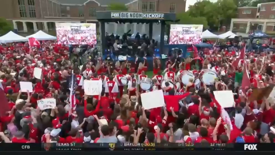 The Nebraska crowd chants "We want Urban!" during the opening moments of 'Big Noon Kickoff' in Lincoln