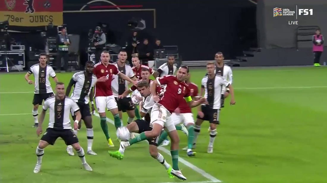 Hungary takes a 1-0 lead over Germany after Adam Szalai's back heel kick