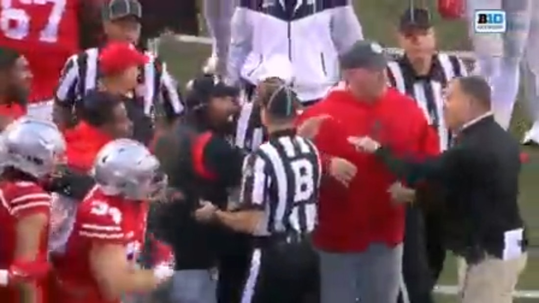 Tempers flare between Ohio State and Rutgers coaches after a late hit