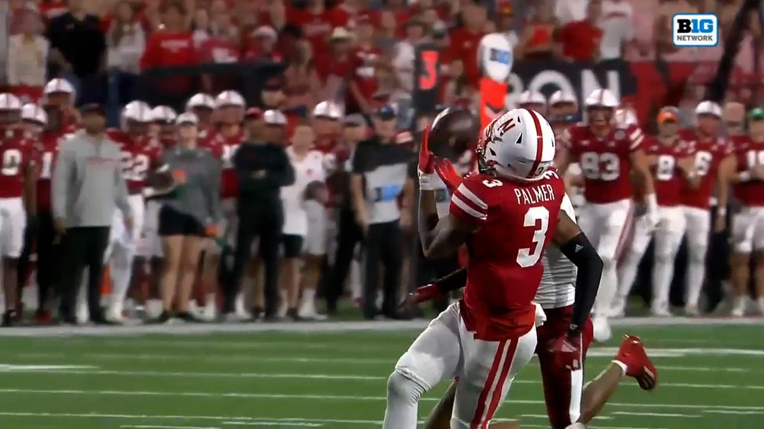 Trey Palmer makes an incredible over-the-shoulder catch and run for the Cornhuskers touchdown