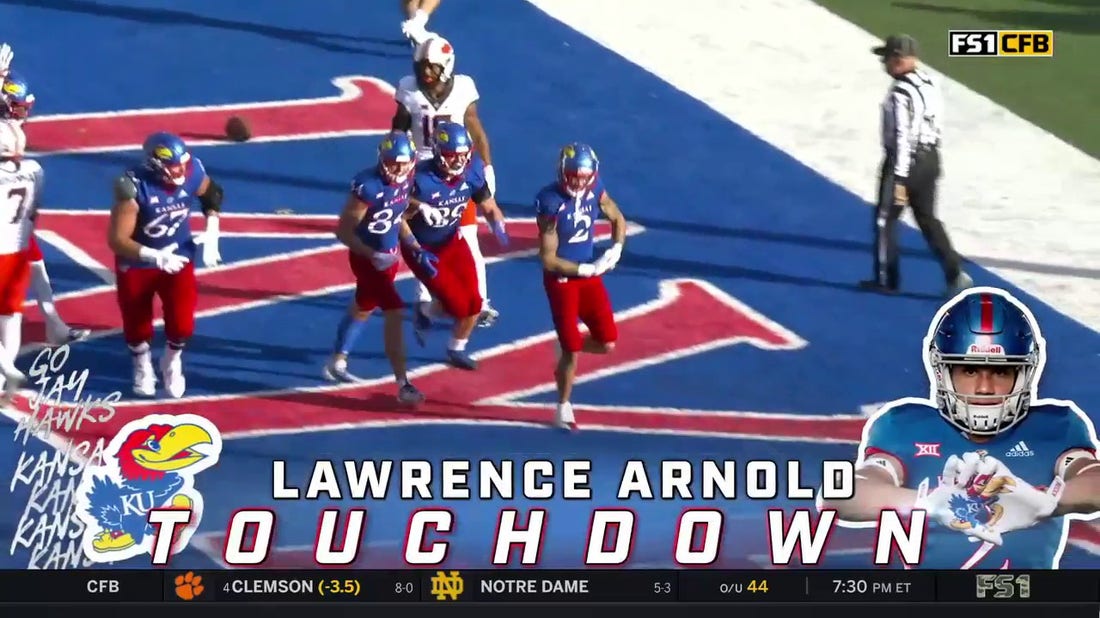 Kansas' Jason Bean finds Lawrence Arnold for an 8-yard touchdown extending their lead 24-7
