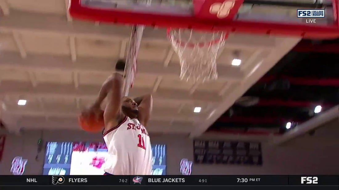 St Johns' Joel Soriano throws down a dunk with authority