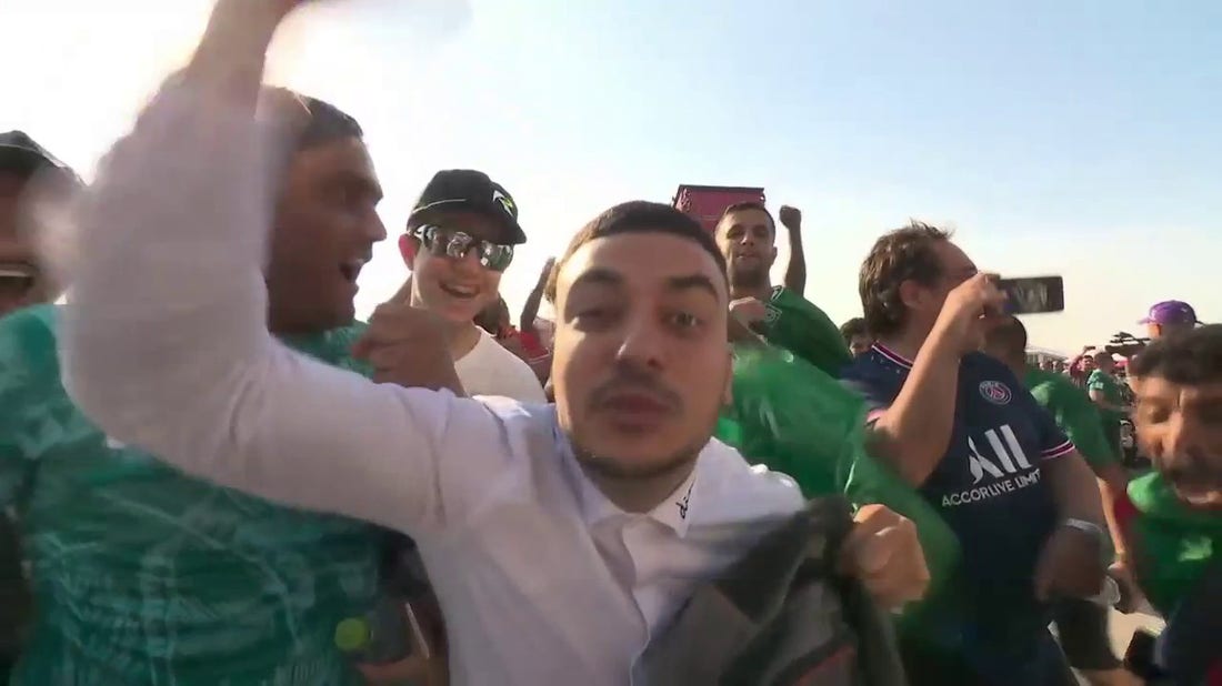 Saudi Arabia fans celebrate after one of the BIGGEST upsets in World Cup history