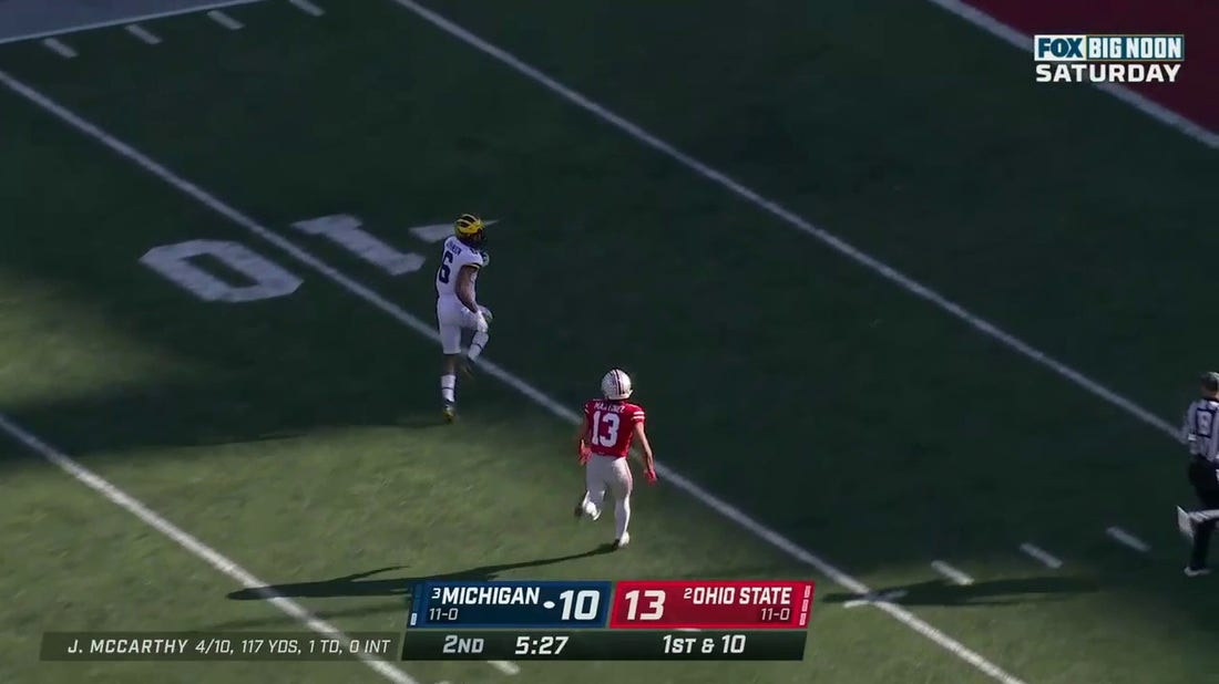 J.J. McCarthy hits Cornelius Johnson for a 75-yard TD to take the first lead of the game