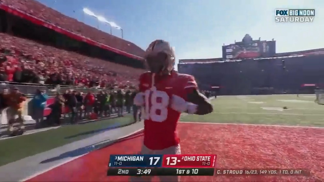 Ohio State's C.J. Stroud hits Marvin Harrison Jr. for the 42 yard touchdown