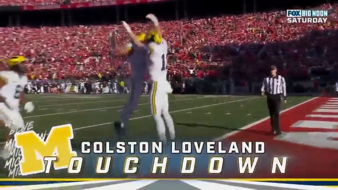 Michigan's J.J. McCarthy hits Colston Loveland for the 45-yard touchdown