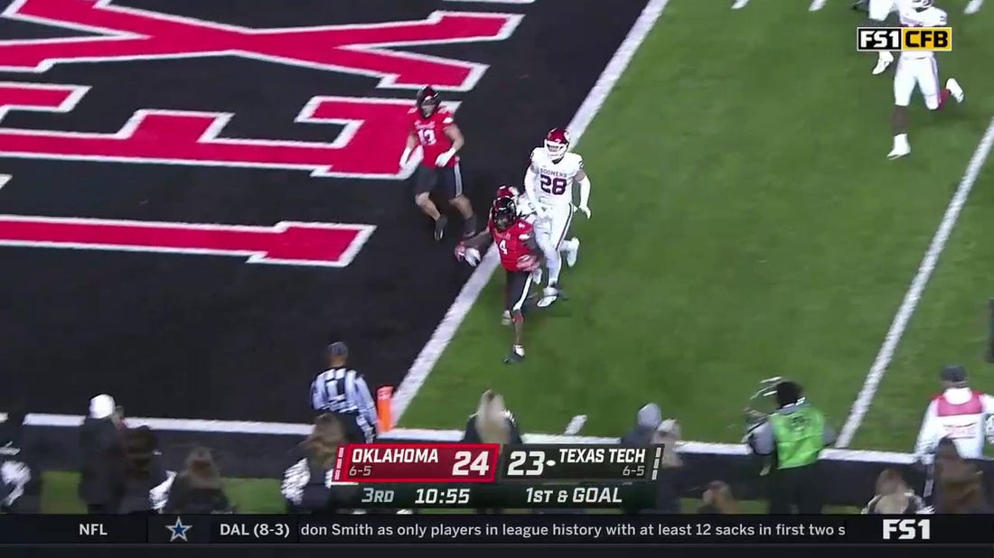 Texas Tech takes a 30-24 LEAD over Oklahoma with Sarodorick Thompson's seven-yard running TD