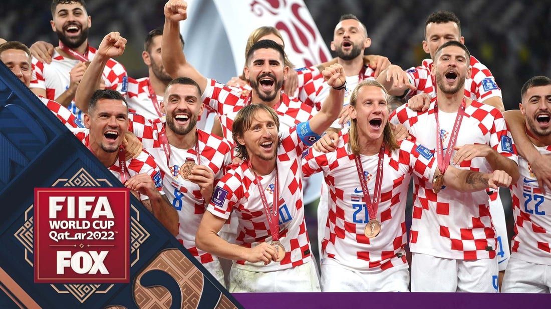 Croatia's trophy ceremony after winning third place at 2022 FIFA World Cup