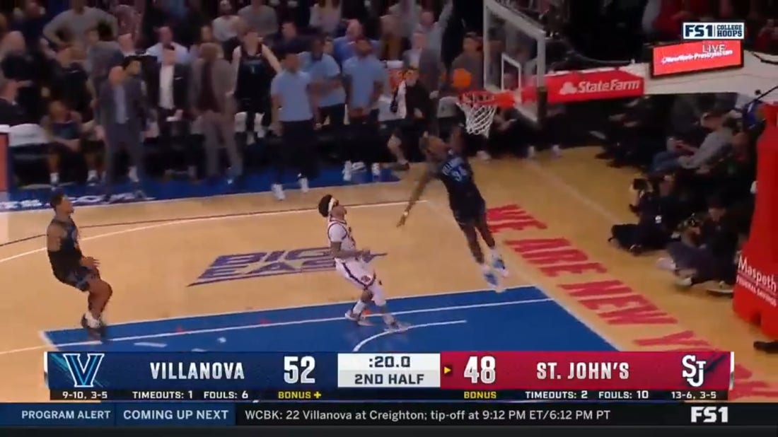 Eric Dixon steals the ball from St. John's and Brandon Slater cashes in on the other end in Villanova's victory