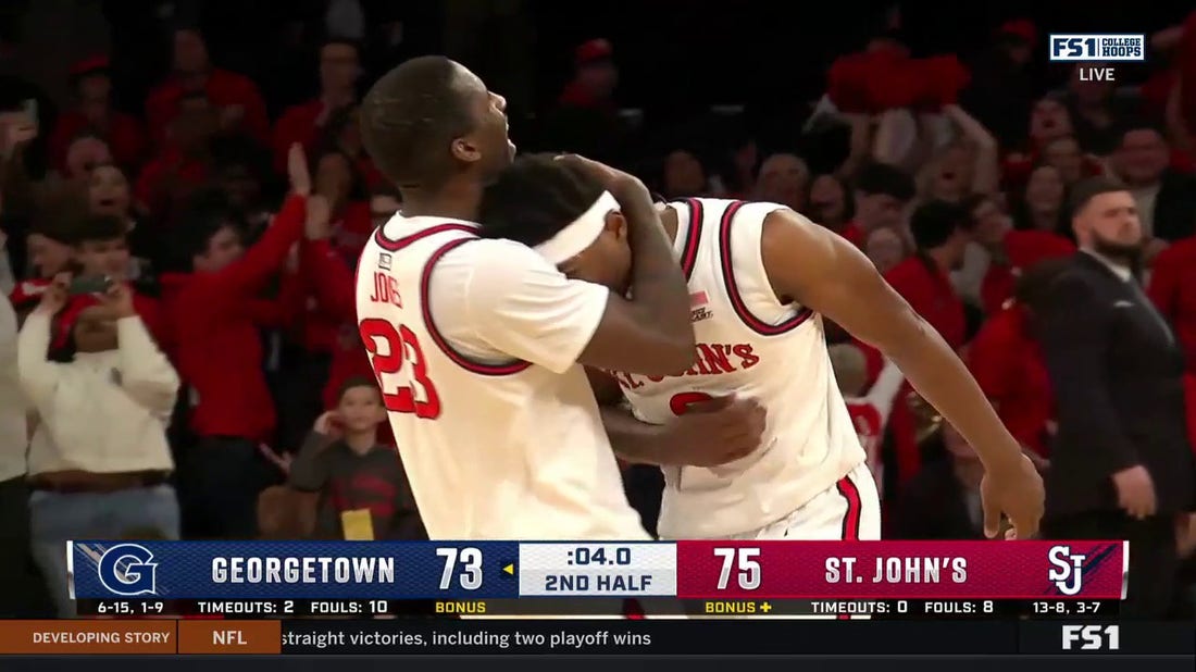 AJ Storr hits this amazing game clinching 3-point jumper for a nail-biting St. John's victory over Georgetown