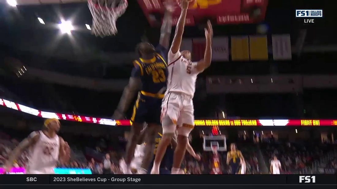 Cal's Obinna Anyanwu gets up for a RIDICULOUS chase-down block vs. USC