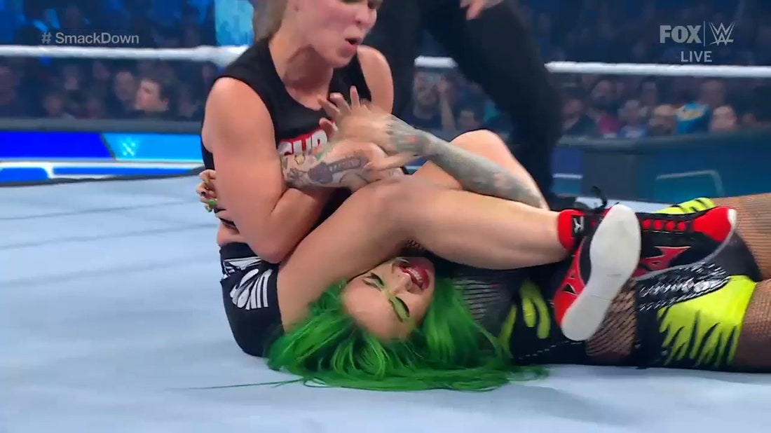 Ronda Rousey forces a tap out in tag team matchup with Shayna Baszler vs. Shotzi and Natalya