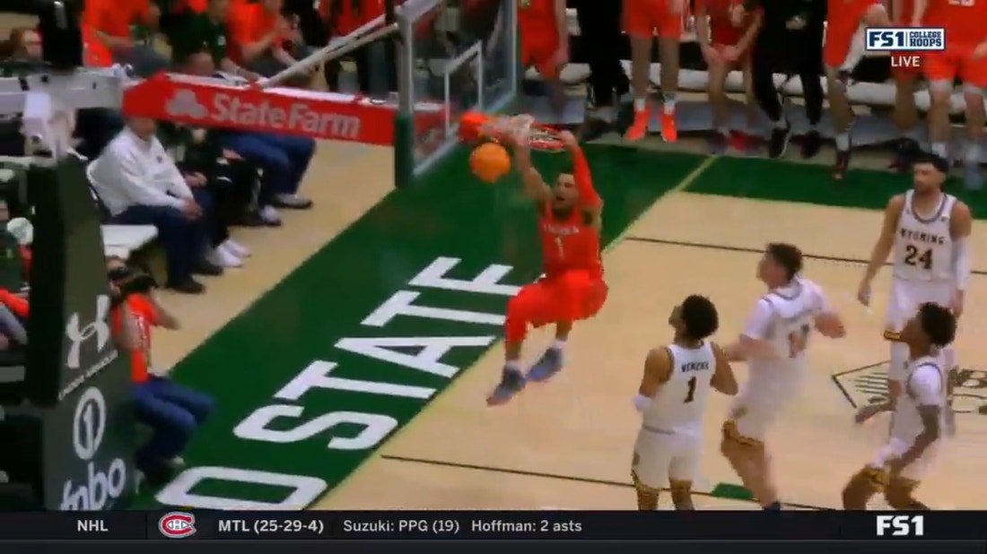 Colorado State's John Tonje DESTROYS the rim against Wyoming to extend second half lead