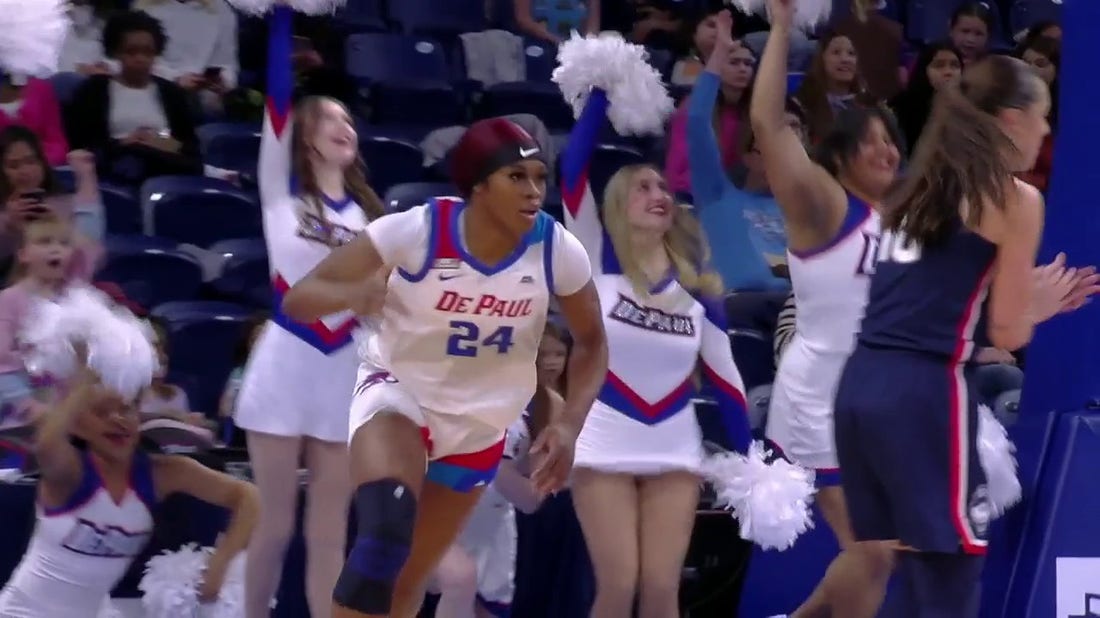 DePaul's Aneesah Morrow nabs the steal and hits the layup over No. 4 UConn
