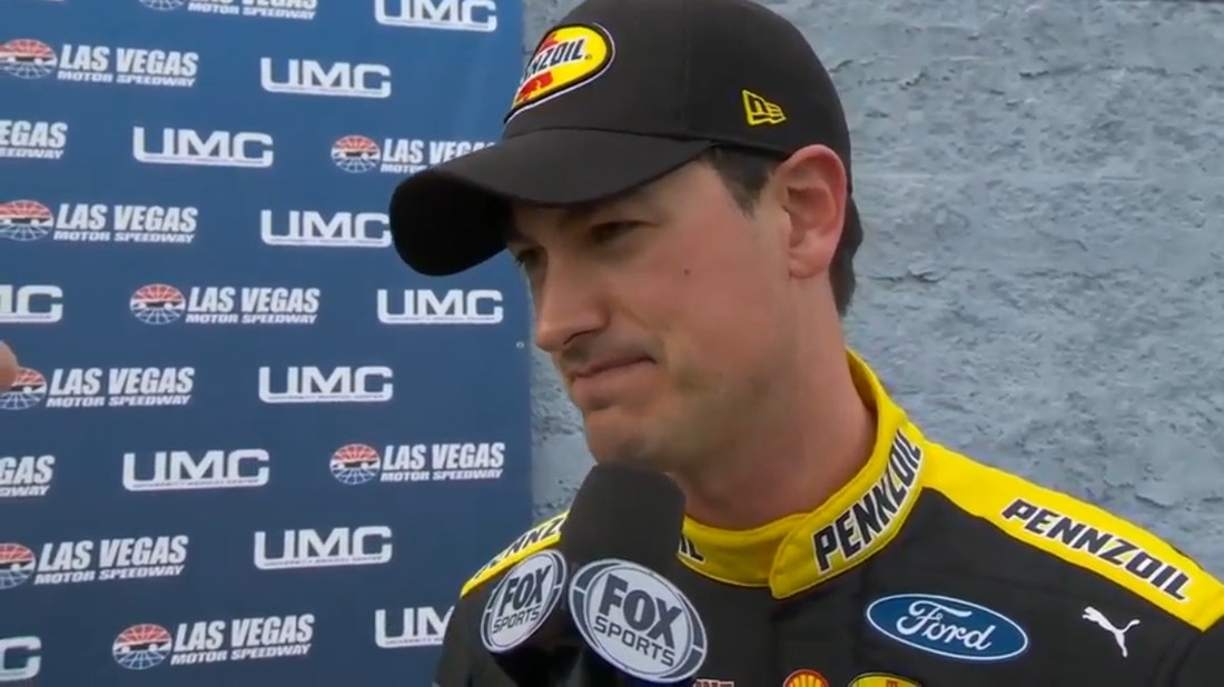 Joe Logano on his three-wide battle with Brad Keselowski and Kyle Busch before hitting the wall | NASCAR on FOX