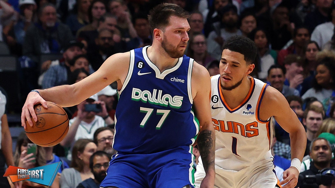 Luka Don?i? & Devin Booker have heated exchange in Suns win vs. Mavs | FIRST THINGS FIRST