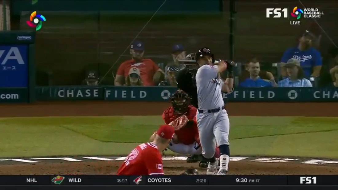 Great Britain's Harry Ford belts a DEEP three-run homer against Canada