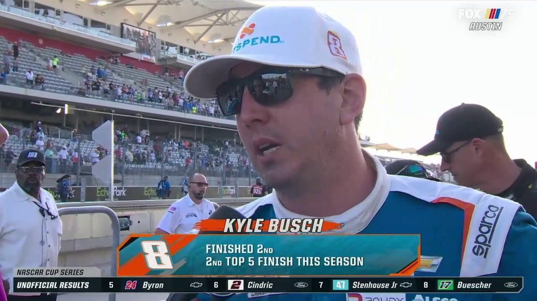 Kyle Busch talks with Jamie Little about his second place finish at the Echopark Automotive Grand Prix