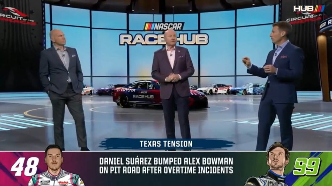 'NASCAR Race Hub' crew reacts to Daniel Suarez's frustrations with Alex Bowman after COTA