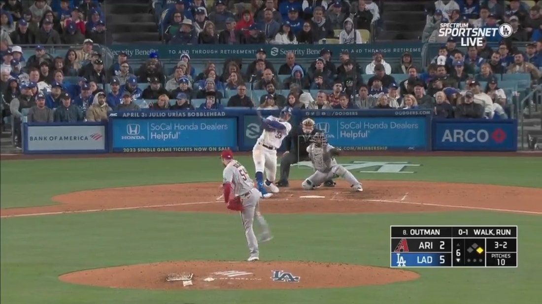 James Outman belts a DEEP two-run homer, extends Dodgers' lead over Diamondbacks