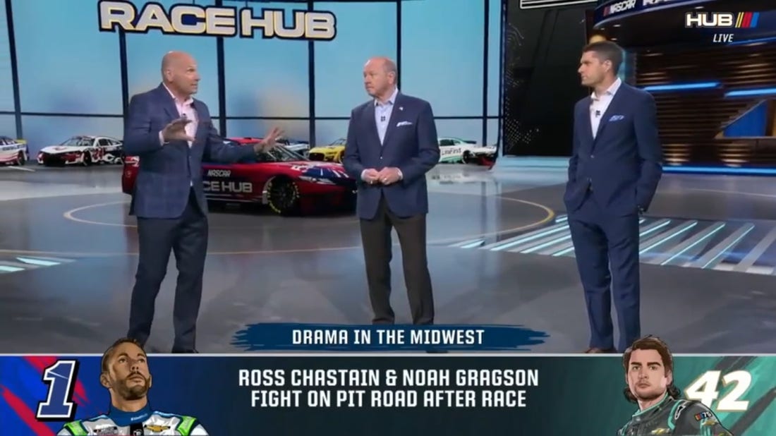 Ross Chastain vs. Noah Gragson: Who was at fault for the post-race fight at Kansas? | NASCAR Race Hub