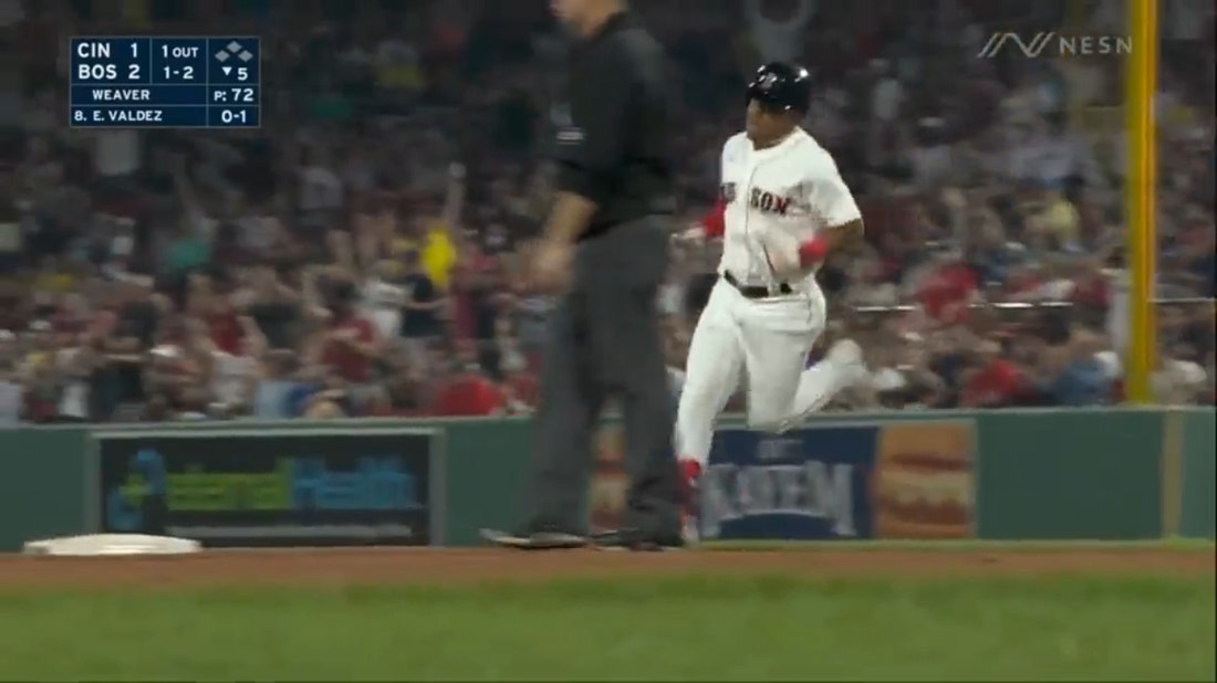 Enmanuel Valdez knocks a solo home run to extend the Red Sox's lead against the Reds