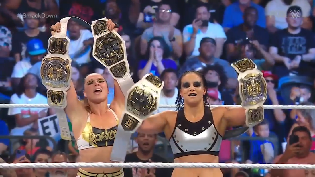 Ronda Rousey & Shayna Baszler defeat Alba Fyre & Isla Dawn to claim the title of the new Unified WWE Women's Tag Team Champions | WWE on FOX