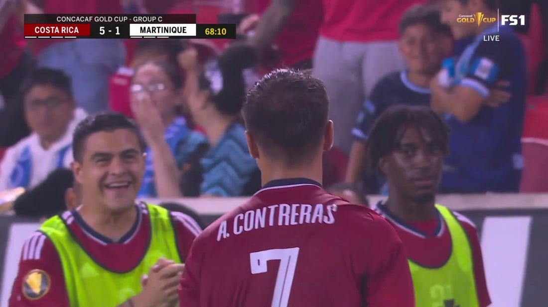Anthony Contreras' clinical finish gives Costa Rica a 5-1 lead over Martinique