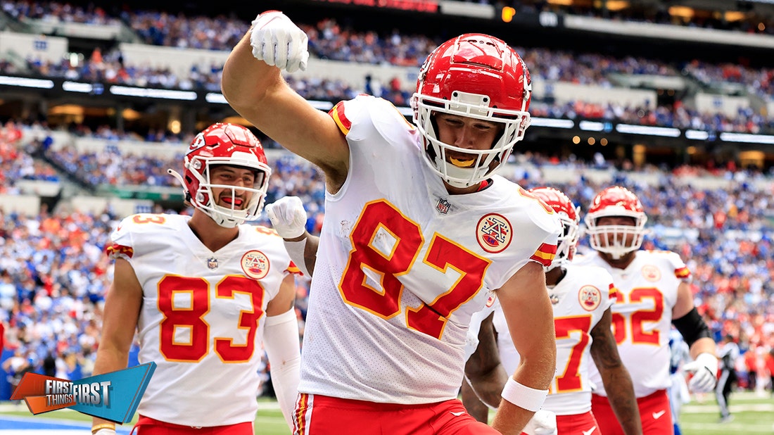Travis Kelce, Chiefs receiving corps rank behind 49ers, Eagles & Bills in latest rankings | FIRST THINGS FIRST