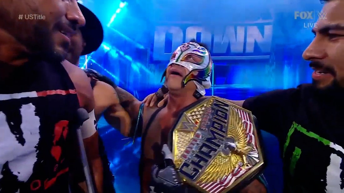 Rey Mysterio wins the U.S. Title after Theory injures Santos Escobar backstage | WWE on FOX