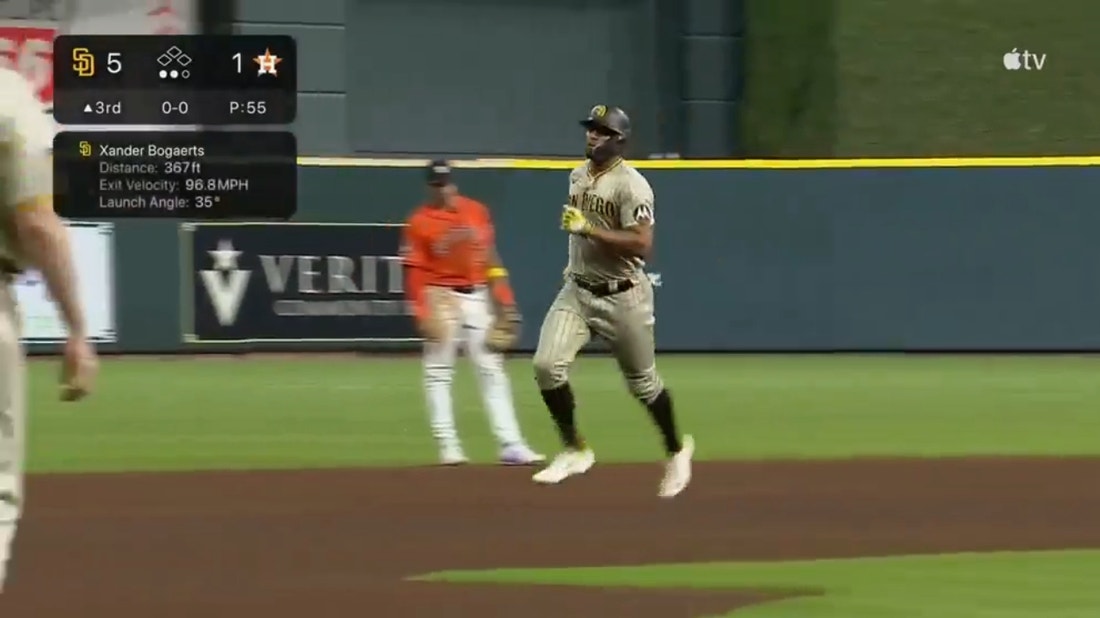 Xander Bogaerts blasts a solo home run to extend the Padres' lead against the Astros