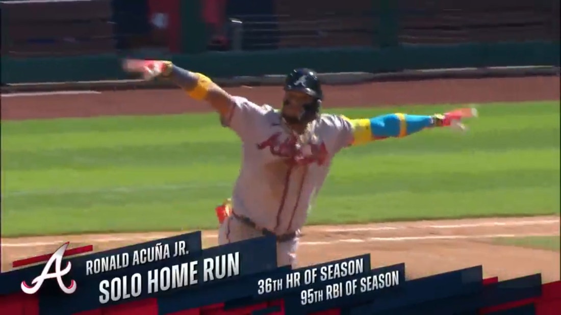 Ronald Acuña Jr. crushes his 36th home run of the season, extending the Braves' lead over the Phillies