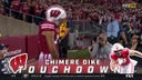 Chimere Dike finds himself wide open in the corner of the end zone for the Badger TD