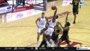 Indiana's Tamar Bates throws down the one handed dunk after the blocked shot on the other end