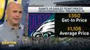 Giants vs. Eagles ticket price average at over $1k