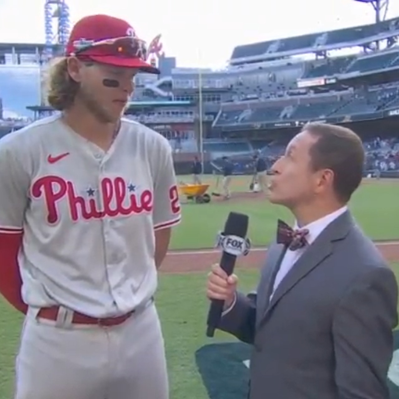 Alec Bohm on how the Phillies were able to beat the Braves in Game