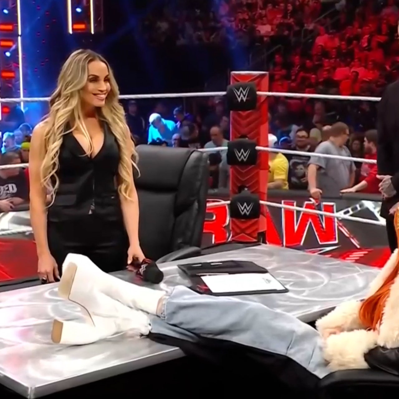 Becky Lynch to Trish Stratus, “Welcome to the Big Time, b