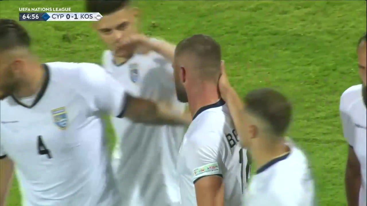 Kosovo Midfielder Valon Berisha Scores on a strike from outside the box